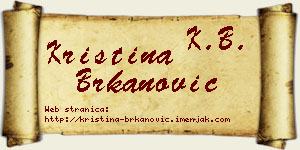 Kristina Brkanović vizit kartica
